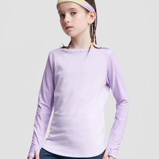 Color Block Jacquard Long Sleeve **Lavender**