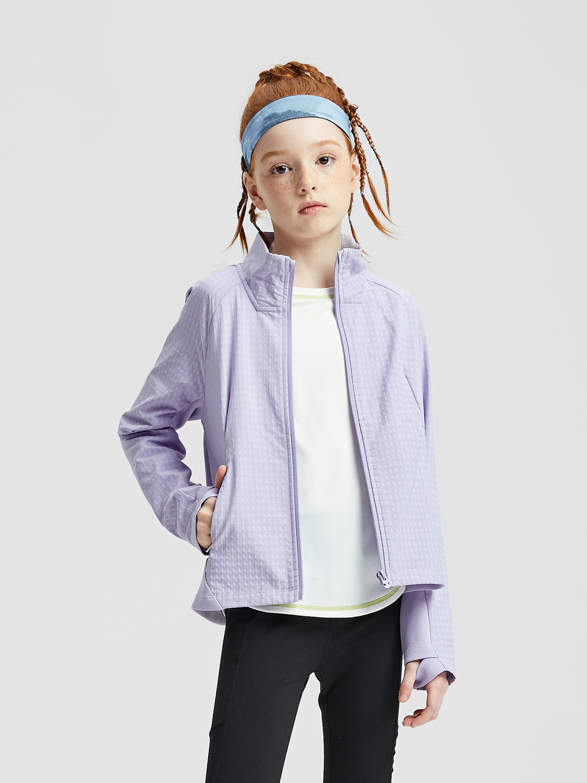 Neoprene Cropped Full Zip **Lavender**