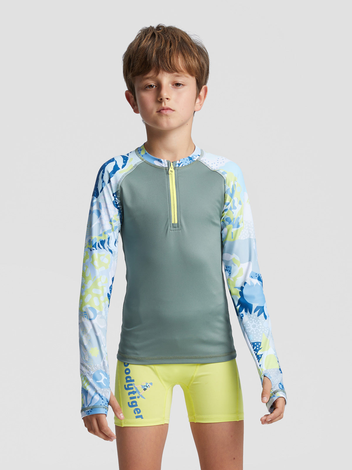 moodytiger Kids Fearless Surfing Suit UV Protection One-piece Swimwear