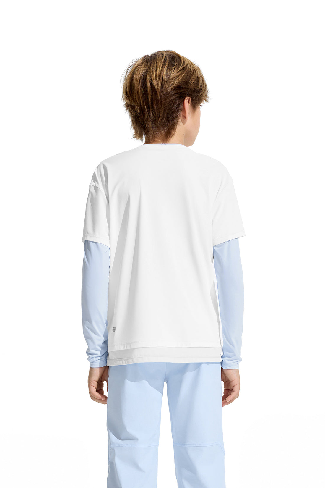 2-in-1 Long Sleeves Tee **White Blue**