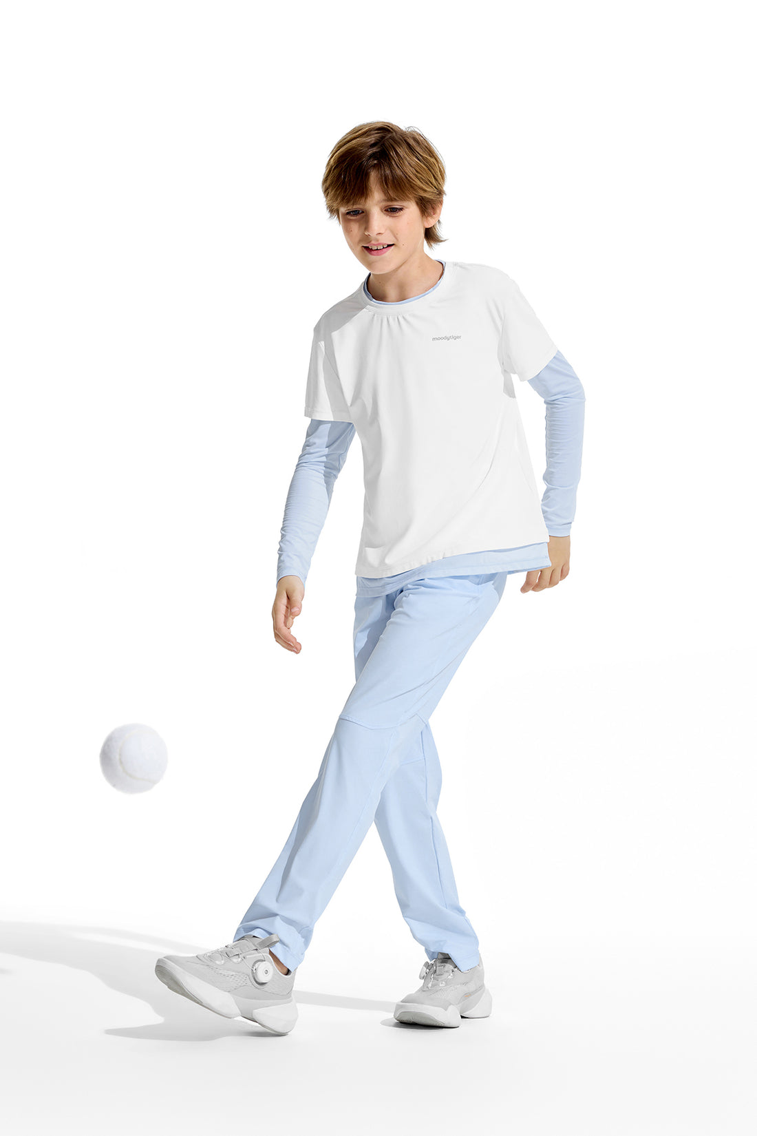 2-in-1 Long Sleeves Tee **White Blue**