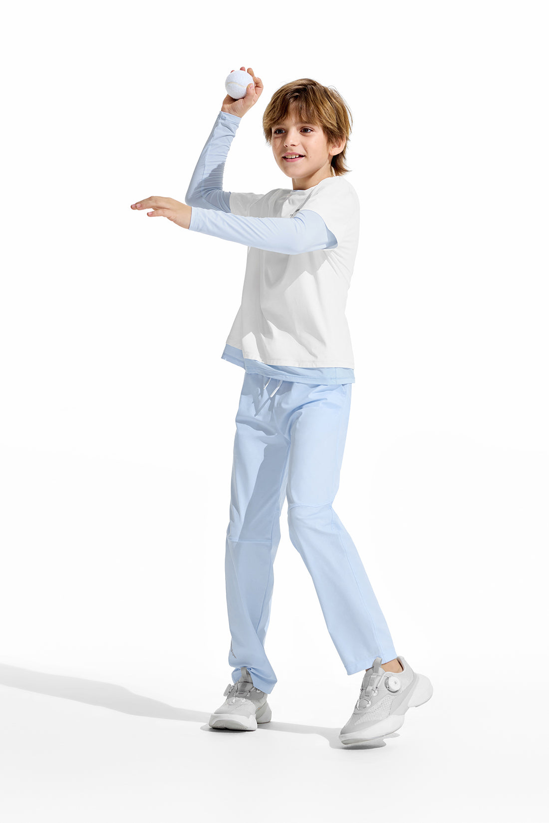 2-in-1 Long Sleeves Tee **White Blue**