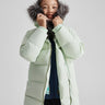 2-in-1 Down Coat with Fur **Light Mint**