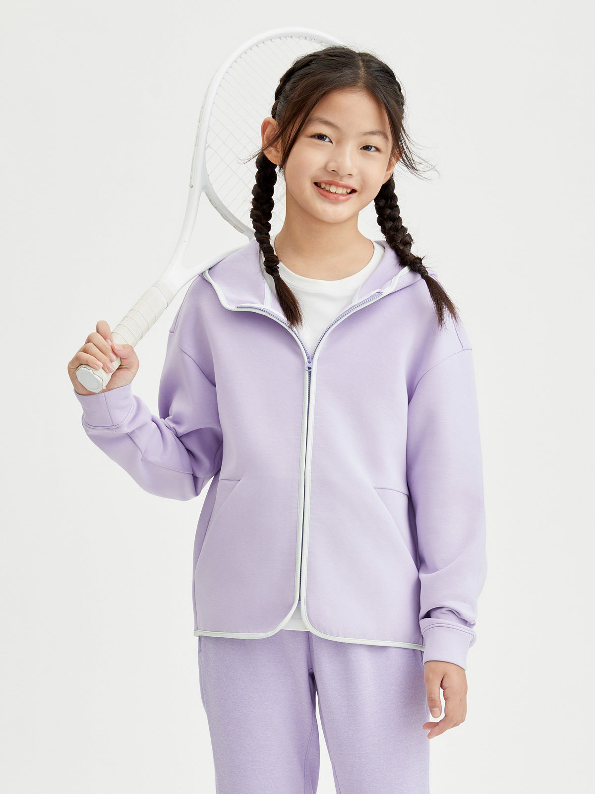 Full-Zip Track Hoodie **Lavender**