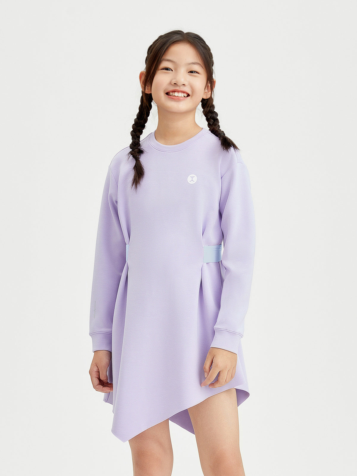 Ribbed Long-Sleeve Dress **Lavender**