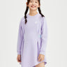 Ribbed Long-Sleeve Dress **Lavender**