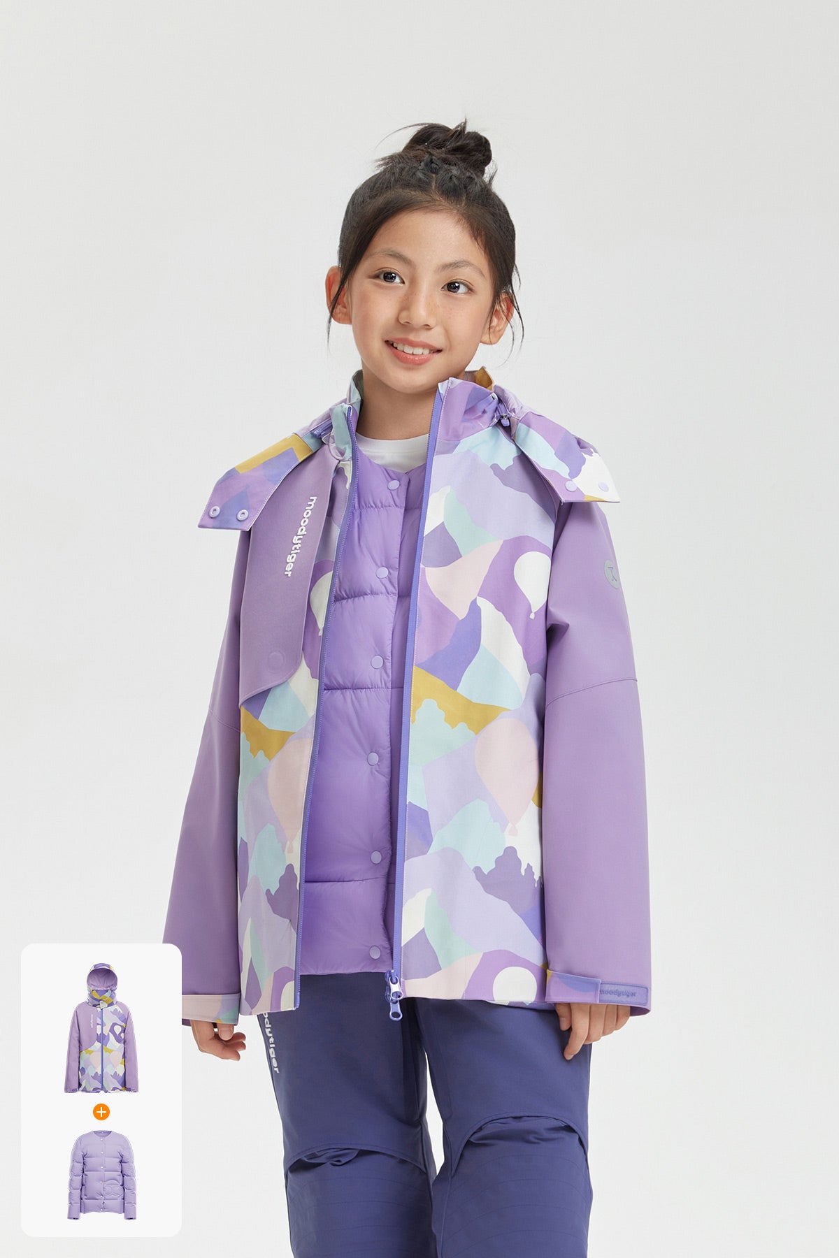 3-in-1 Down Jacket **Sky realm Purple**