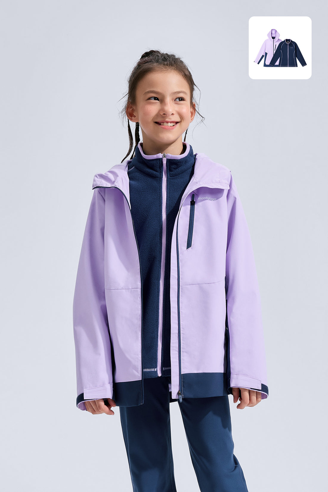 3-in-1 Fleece Jacket **Taro Purple**