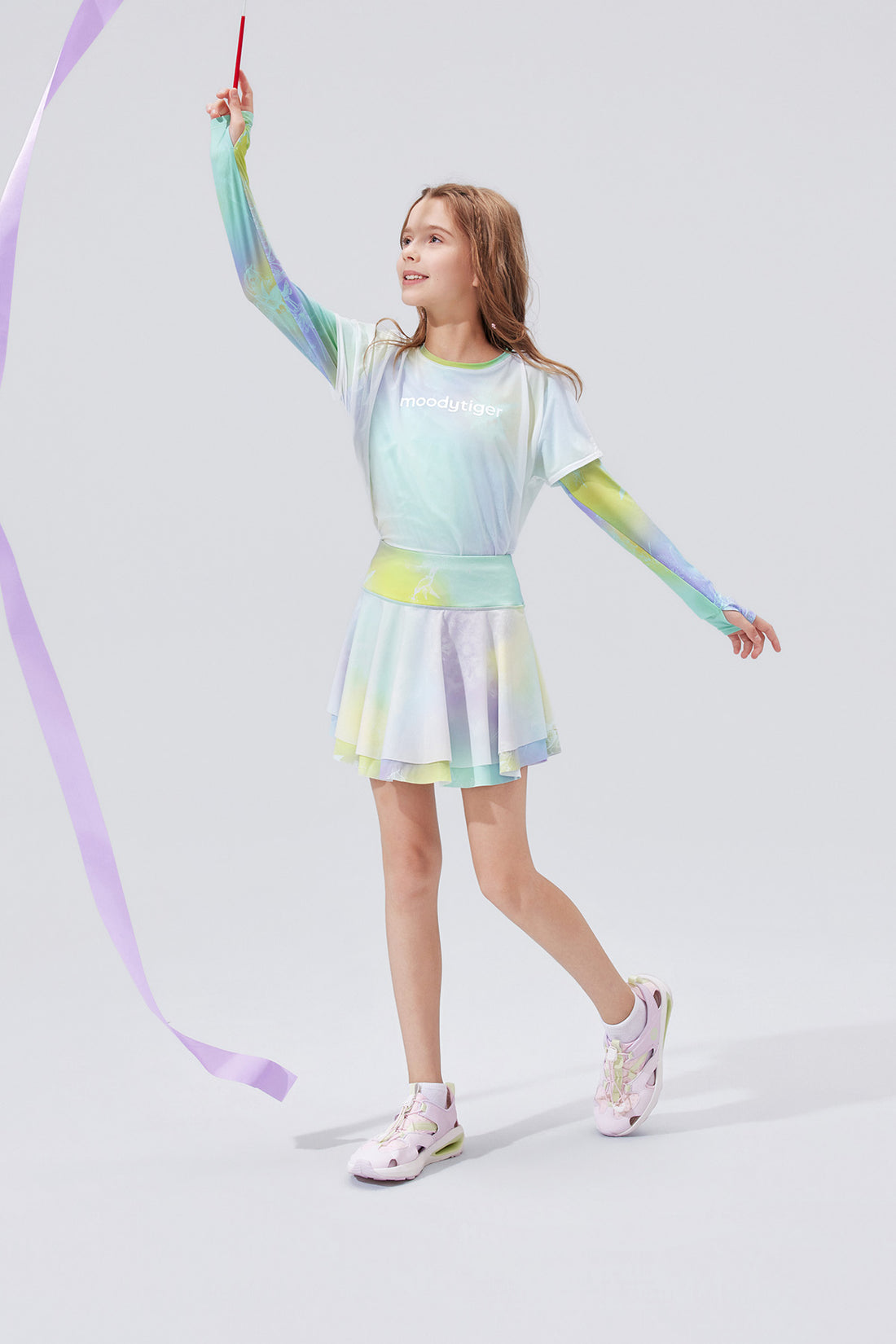 Fairy Printed Skirt **Gradient Buzz Cyan**