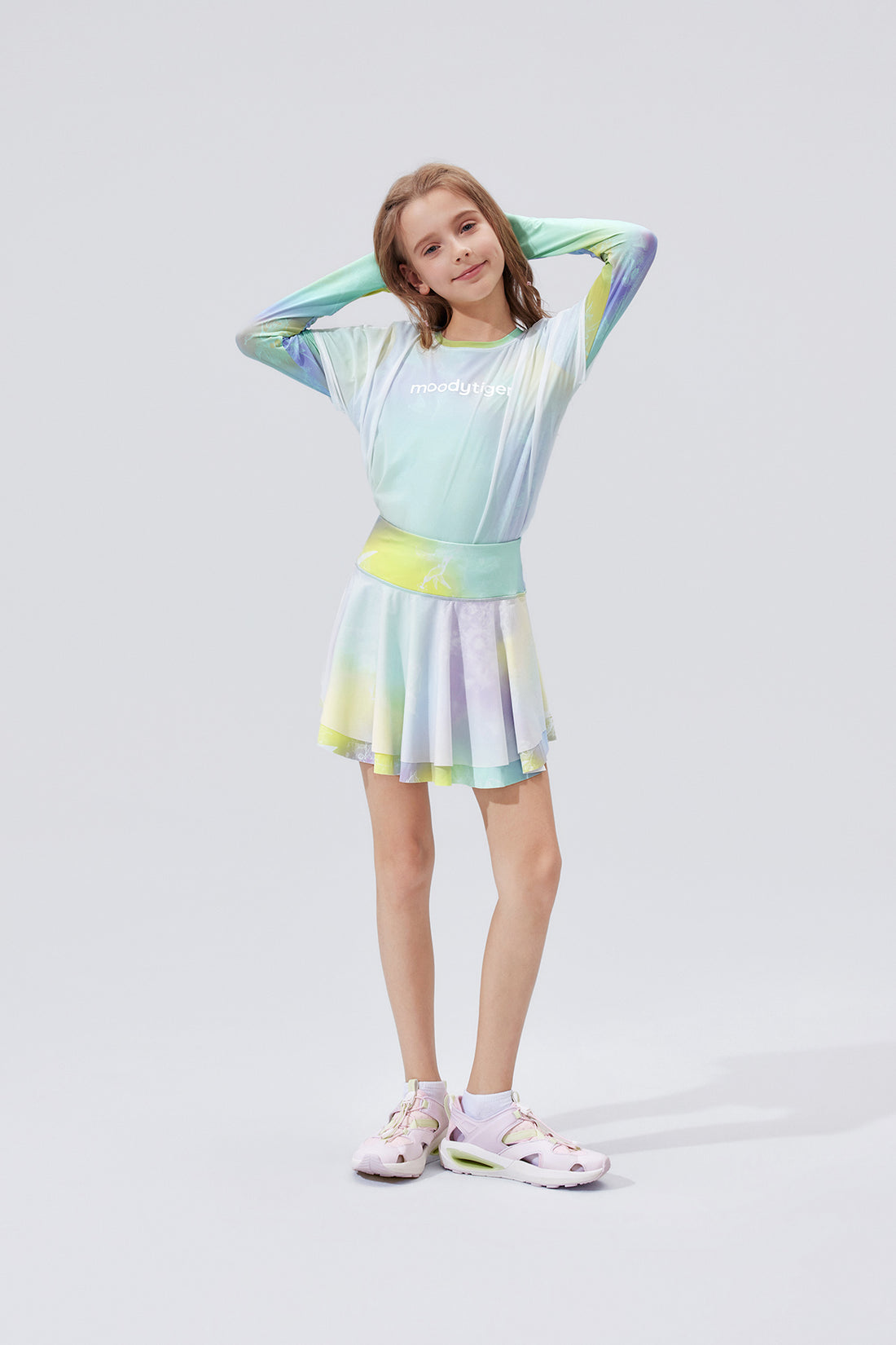 Fairy Printed Skirt **Gradient Buzz Cyan**