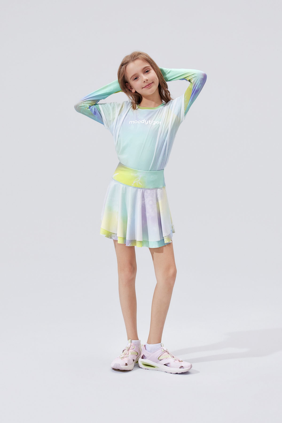 Fairy Printed Skirt **Gradient Buzz Cyan**