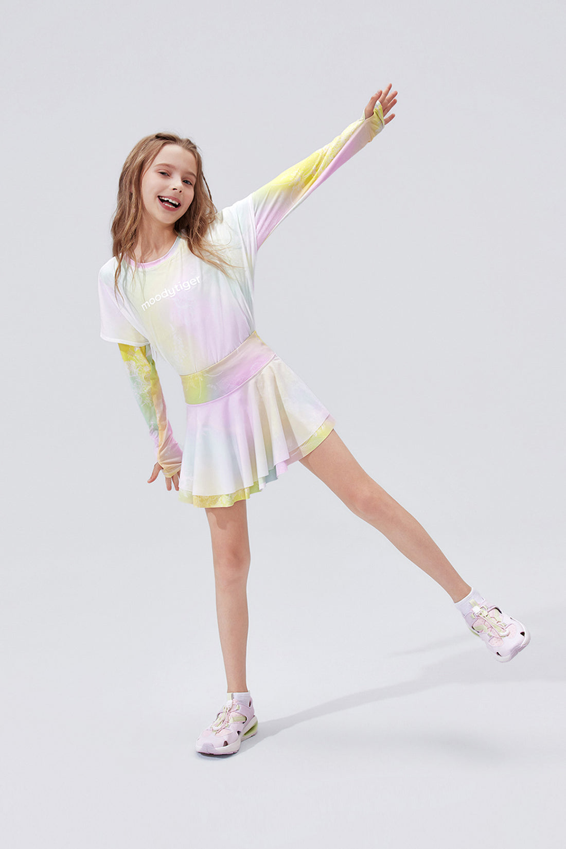 Fairy Printed Skirt **Gradient Buzz Pink**