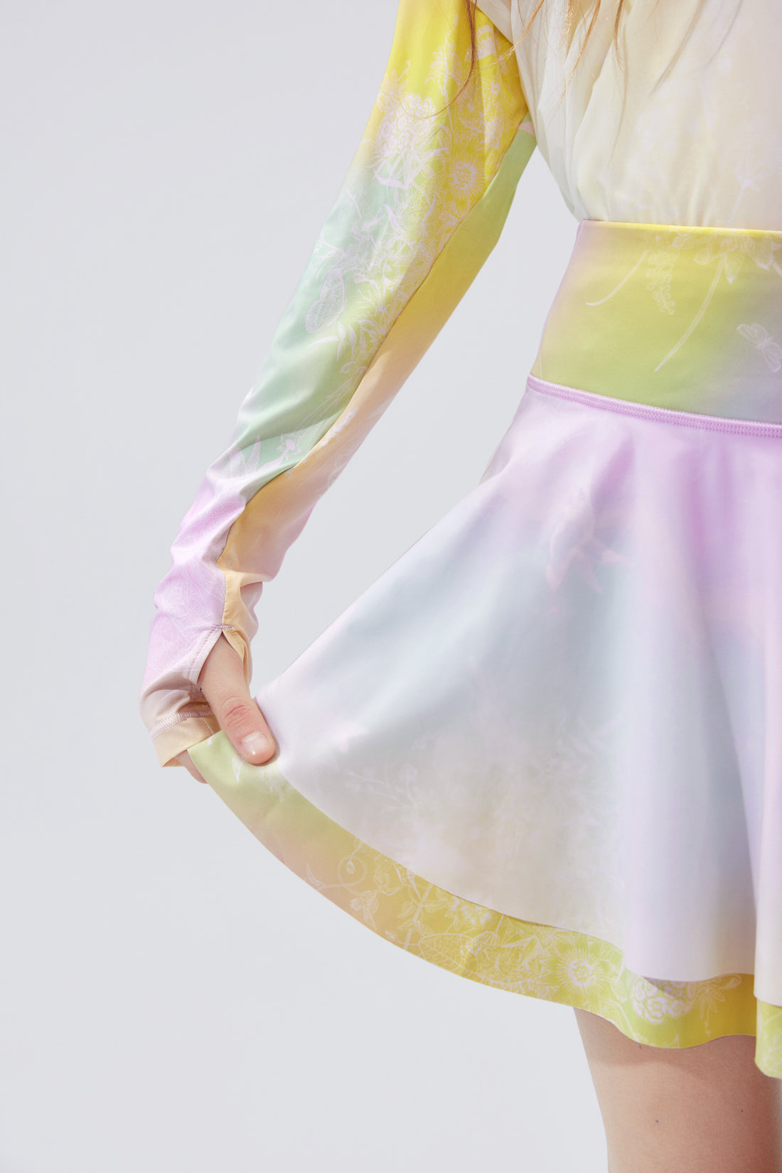 Fairy Printed Skirt **Gradient Buzz Pink**