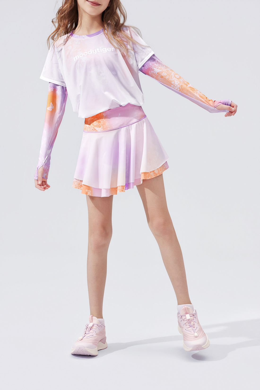 Fairy Printed Skirt **Gradient Buzz Orange**
