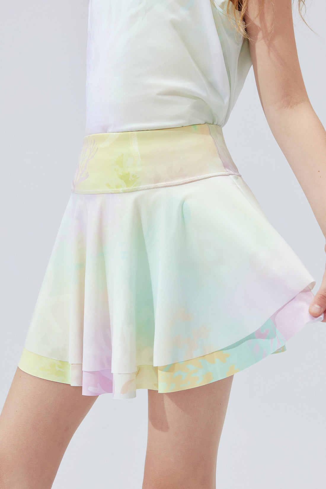 Fairy Printed Skirt **Color Coral Yellow**