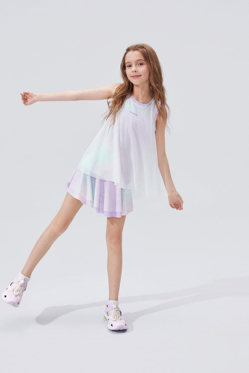 Fairy Printed Skirt **Color Coral Pink Purple**