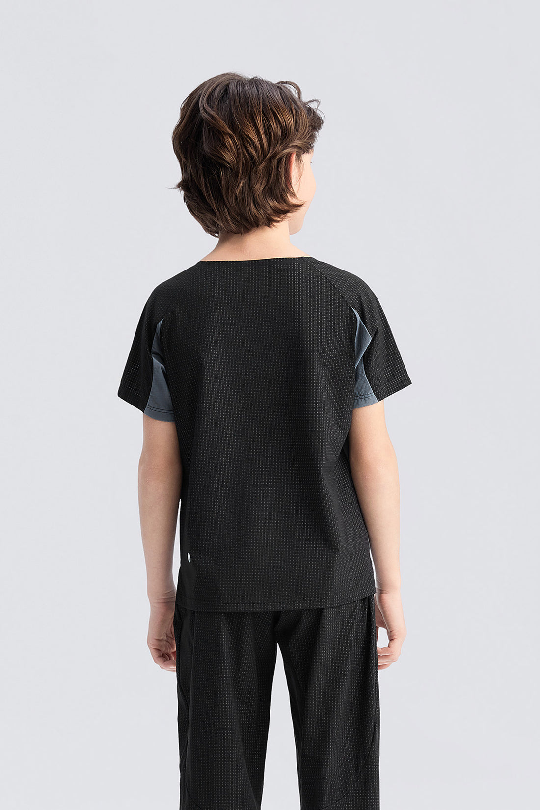 Air Supply Color Blocking Sports Tee **Charcoal Black**