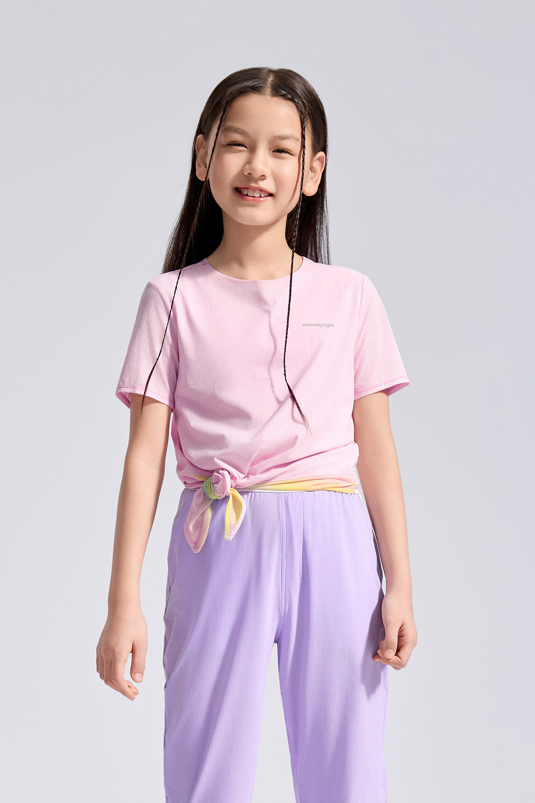 Air Supply Side Tie Short Sleeve Tee **Pink Diamond**