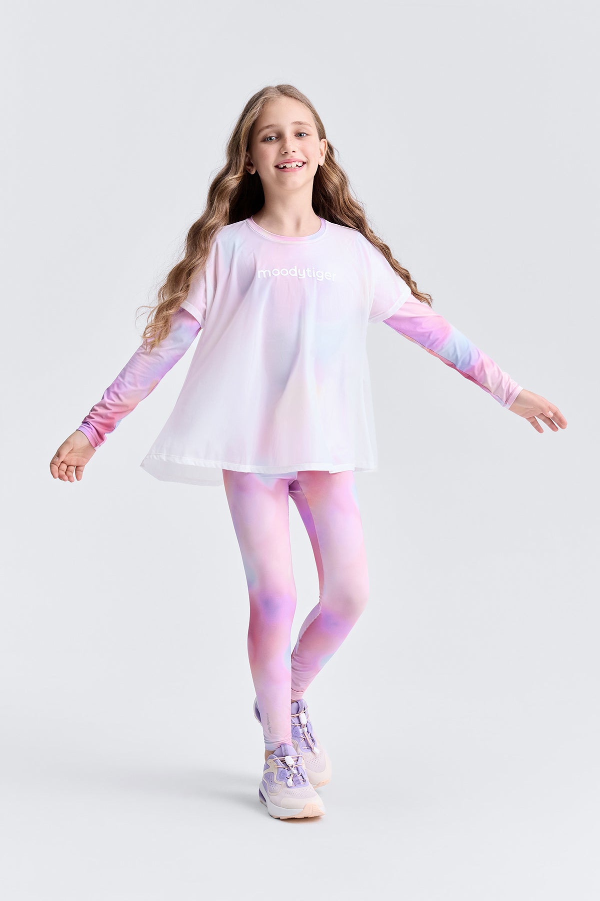 2-in-1 Light Weight Long Sleeve Tee **Lustrous Pink**