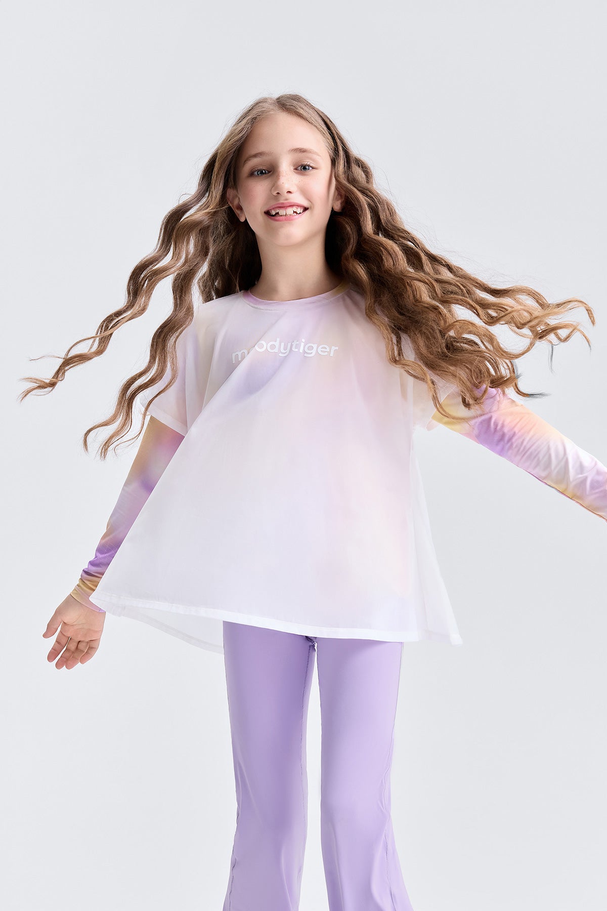 2-in-1 Light Weight Long Sleeve Tee **illusion pink**