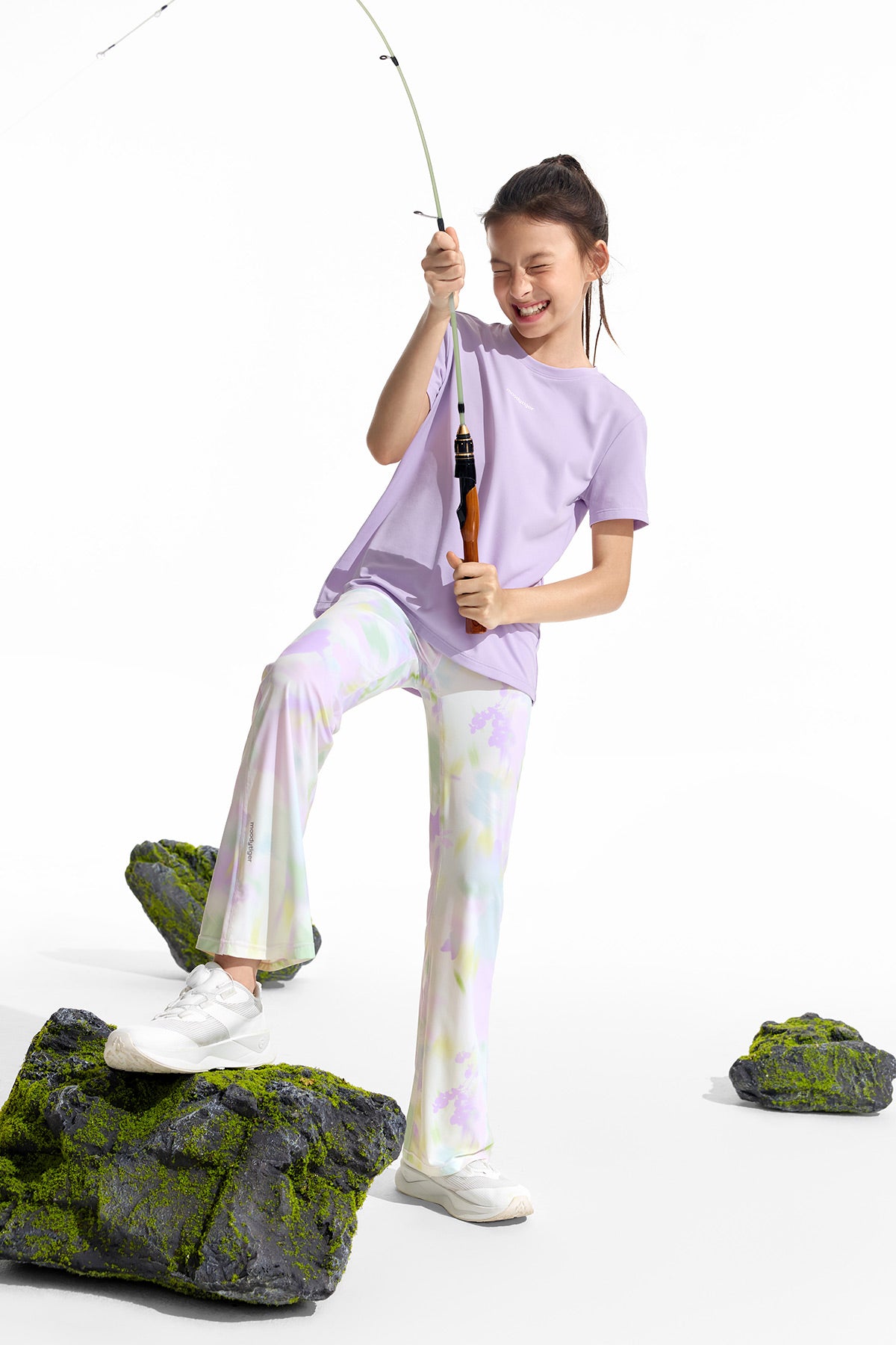 Cloudie Air Printed Bootcut Leggings **Bloom Romance Purple**