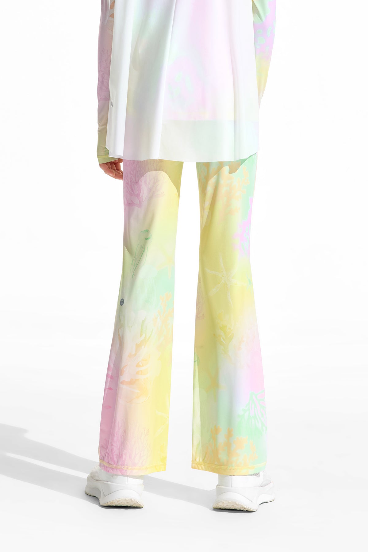 Cloudie Air Printed Bootcut Leggings **Color Coral Yellow**
