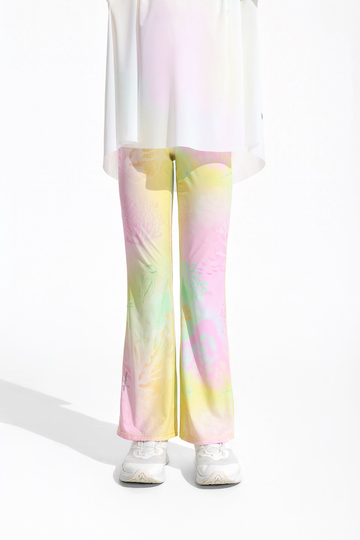 Cloudie Air Printed Bootcut Leggings **Color Coral Yellow**