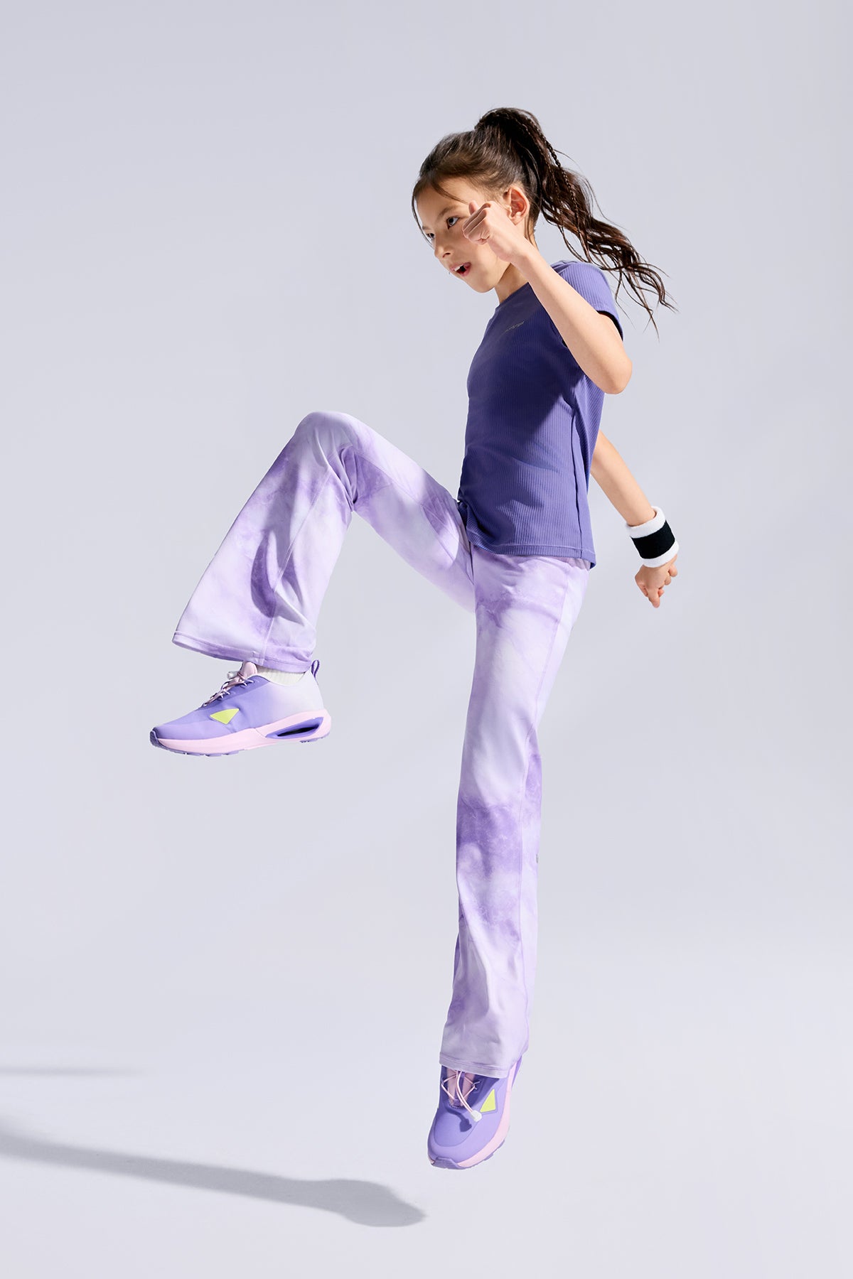 Cloudie Essential Printed Bootcut Leggings **Variegated Purple**
