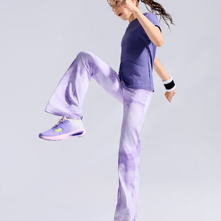 Cloudie Essential Printed Bootcut Leggings **Variegated Purple**