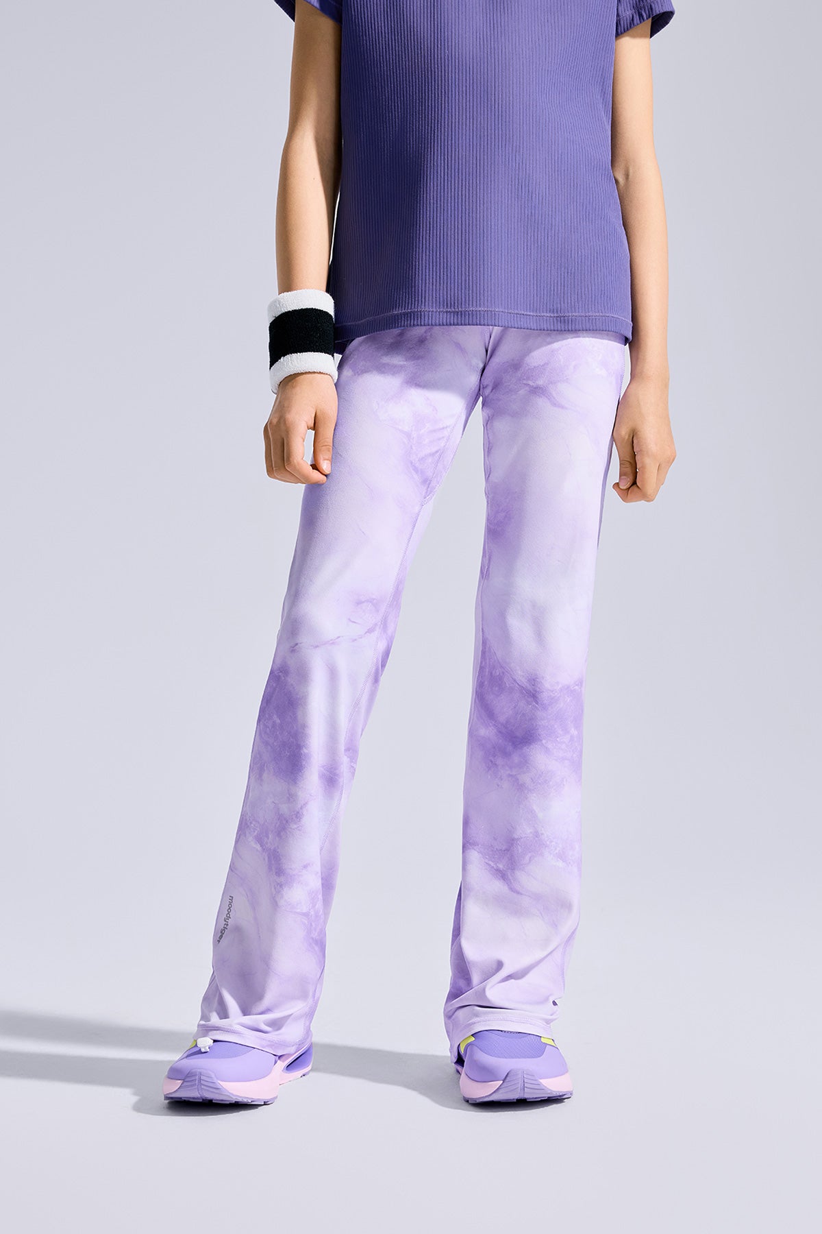 Cloudie Essential Printed Bootcut Leggings **Variegated Purple**