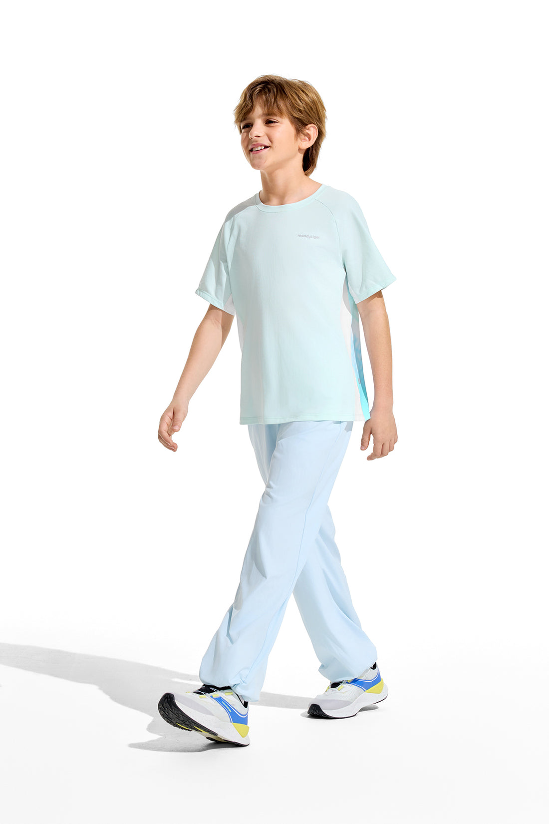 Colour Blocking Short Sleeves **Blue Glass**