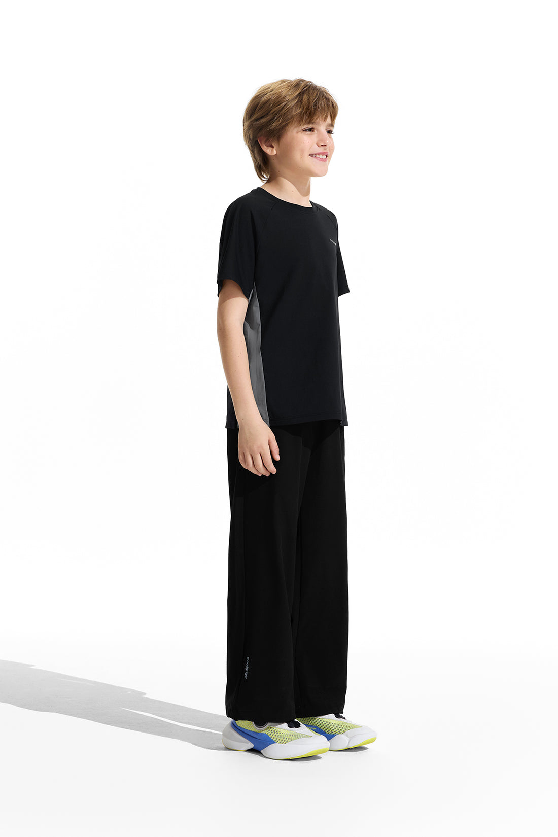 Colour Blocking Short Sleeves **Charcoal Black**