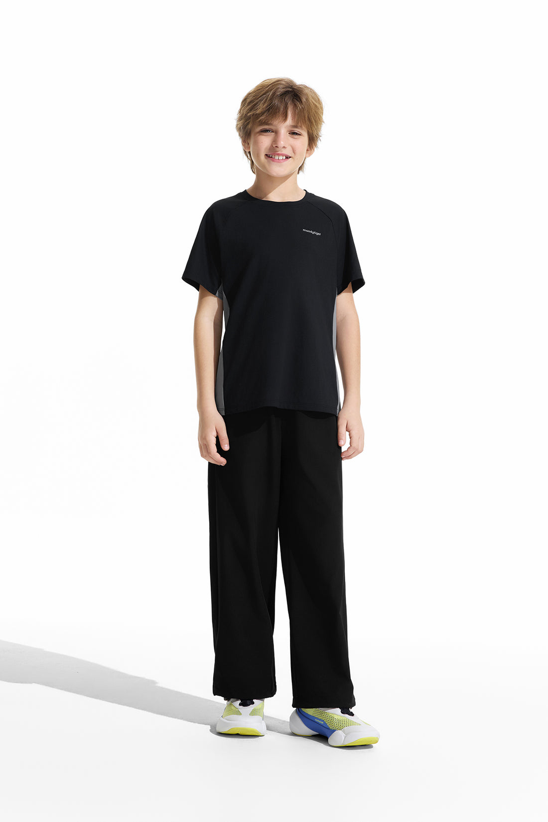 Colour Blocking Short Sleeves **Charcoal Black**