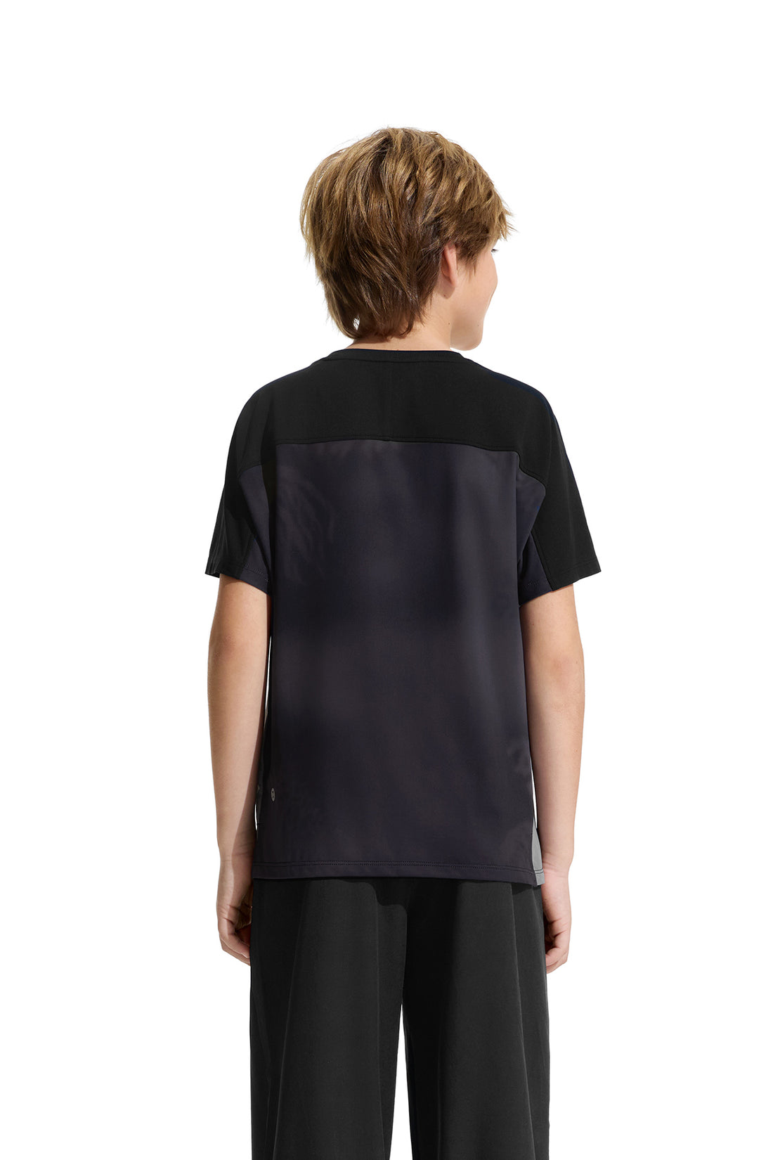 Colour Blocking Short Sleeves **Charcoal Black**