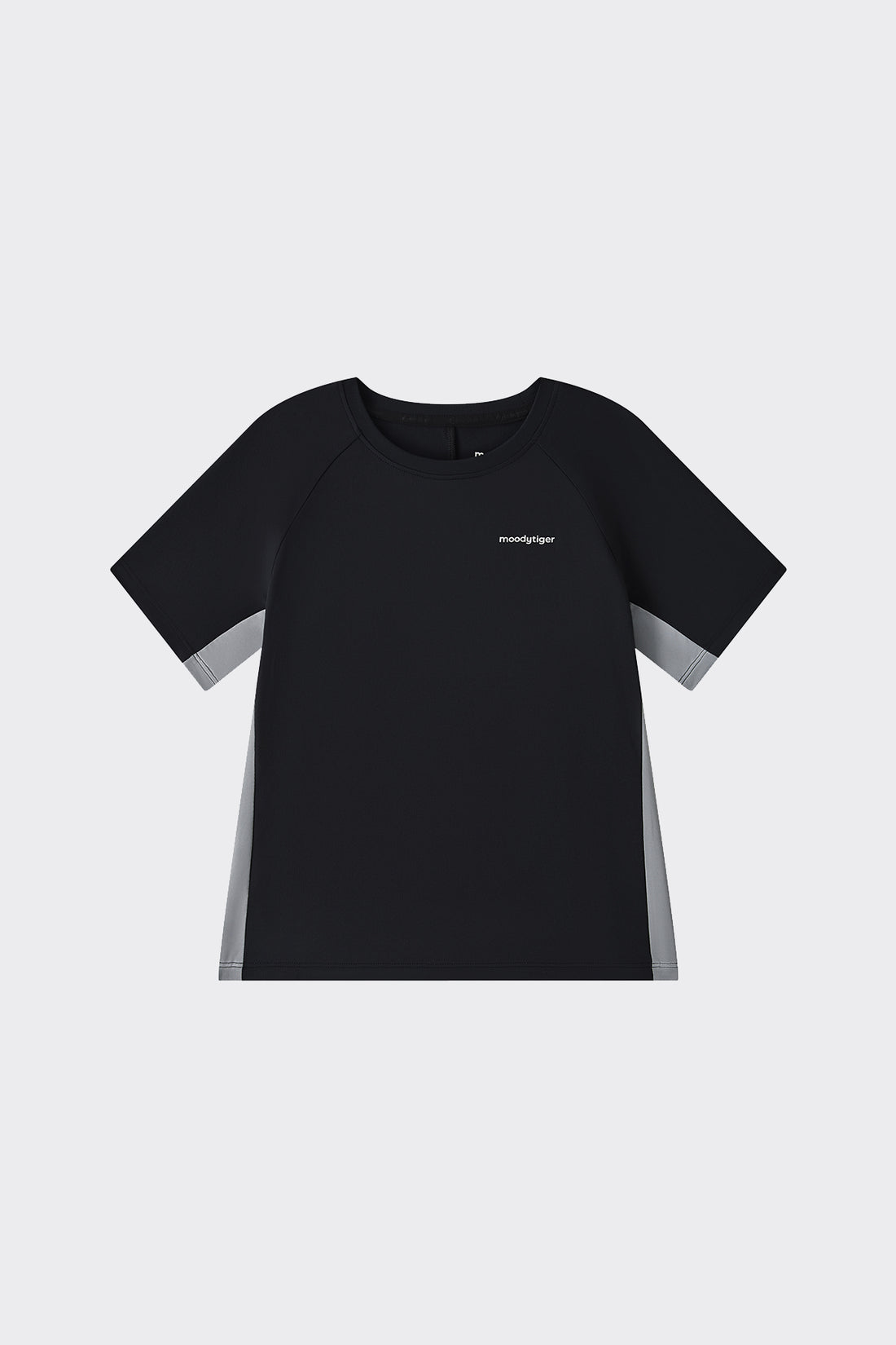 Colour Blocking Short Sleeves **Charcoal Black**