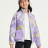 Mosaic Printed Sherpa Jacket **Sky realm Purple**