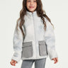 Mosaic Printed Sherpa Jacket **Sky realm White**