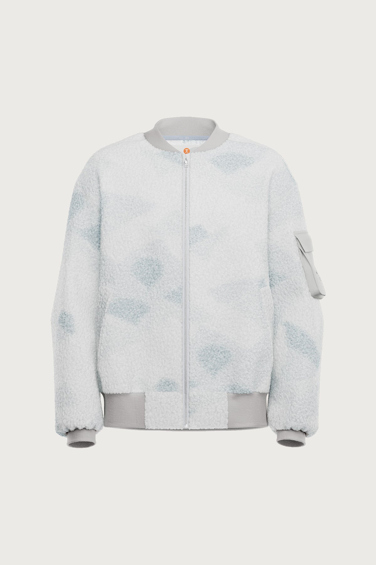 Mosaic Sherpa Baseball Jacket **Skyrealm White**