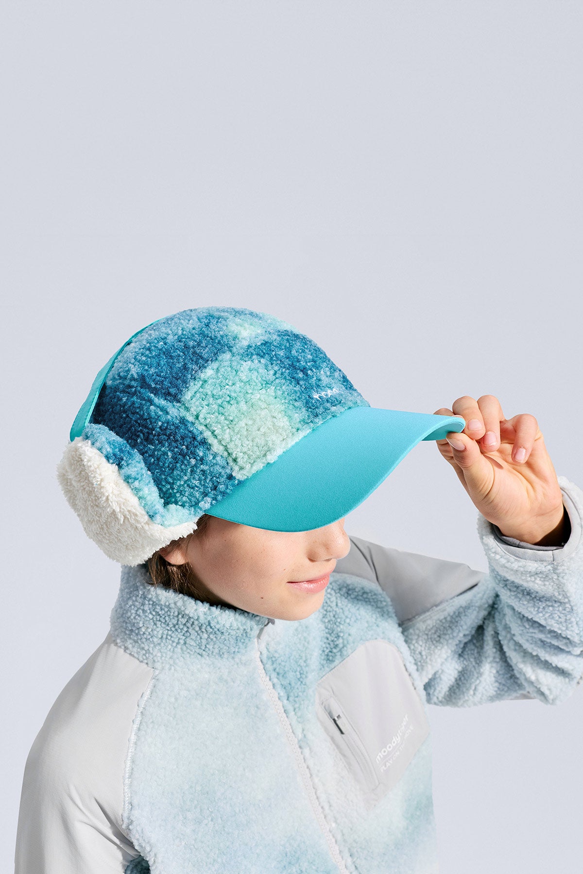 Printed Fleece Cap **Chasing Light Blue**