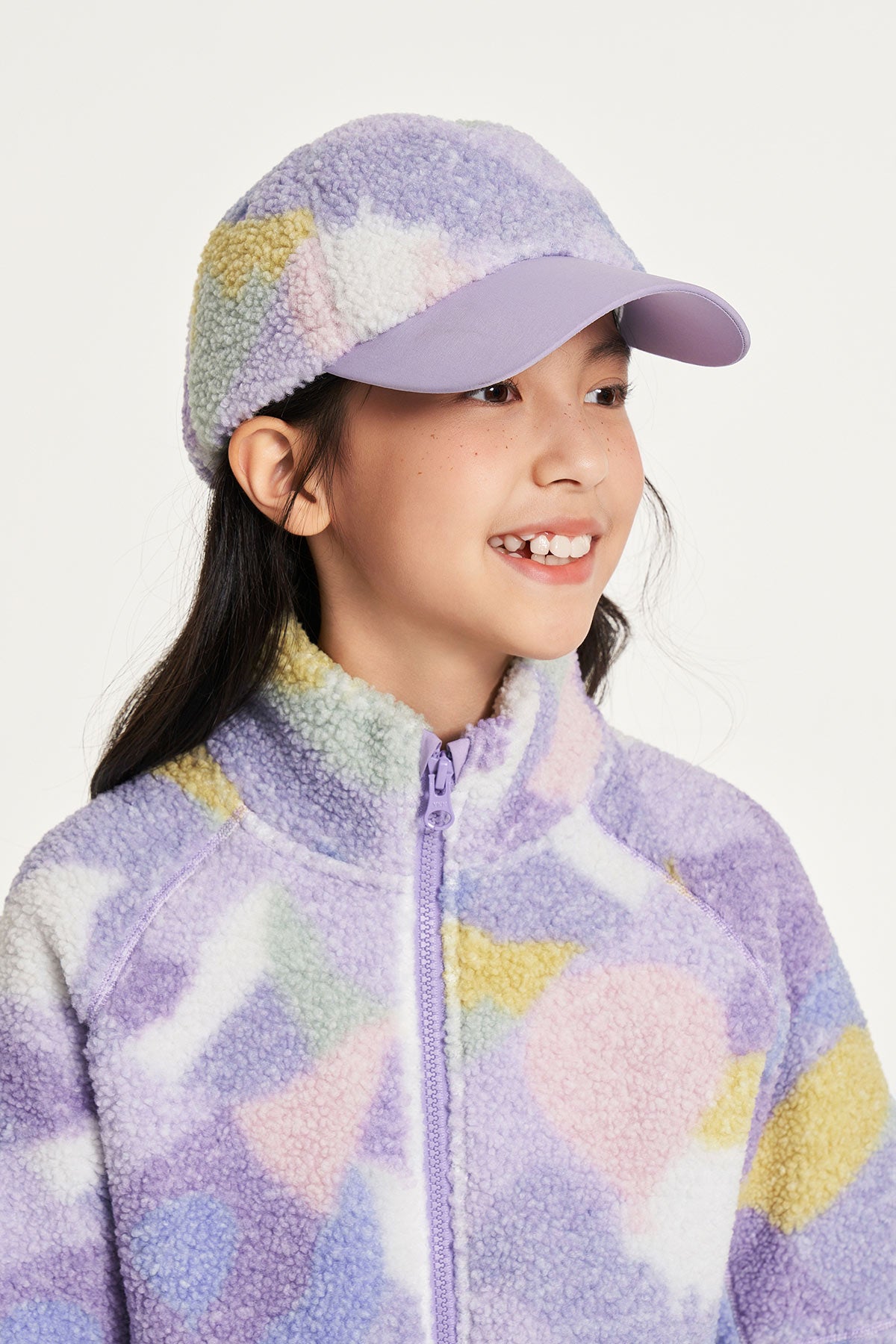 Printed Sherpa Cap **Sky realm Purple**