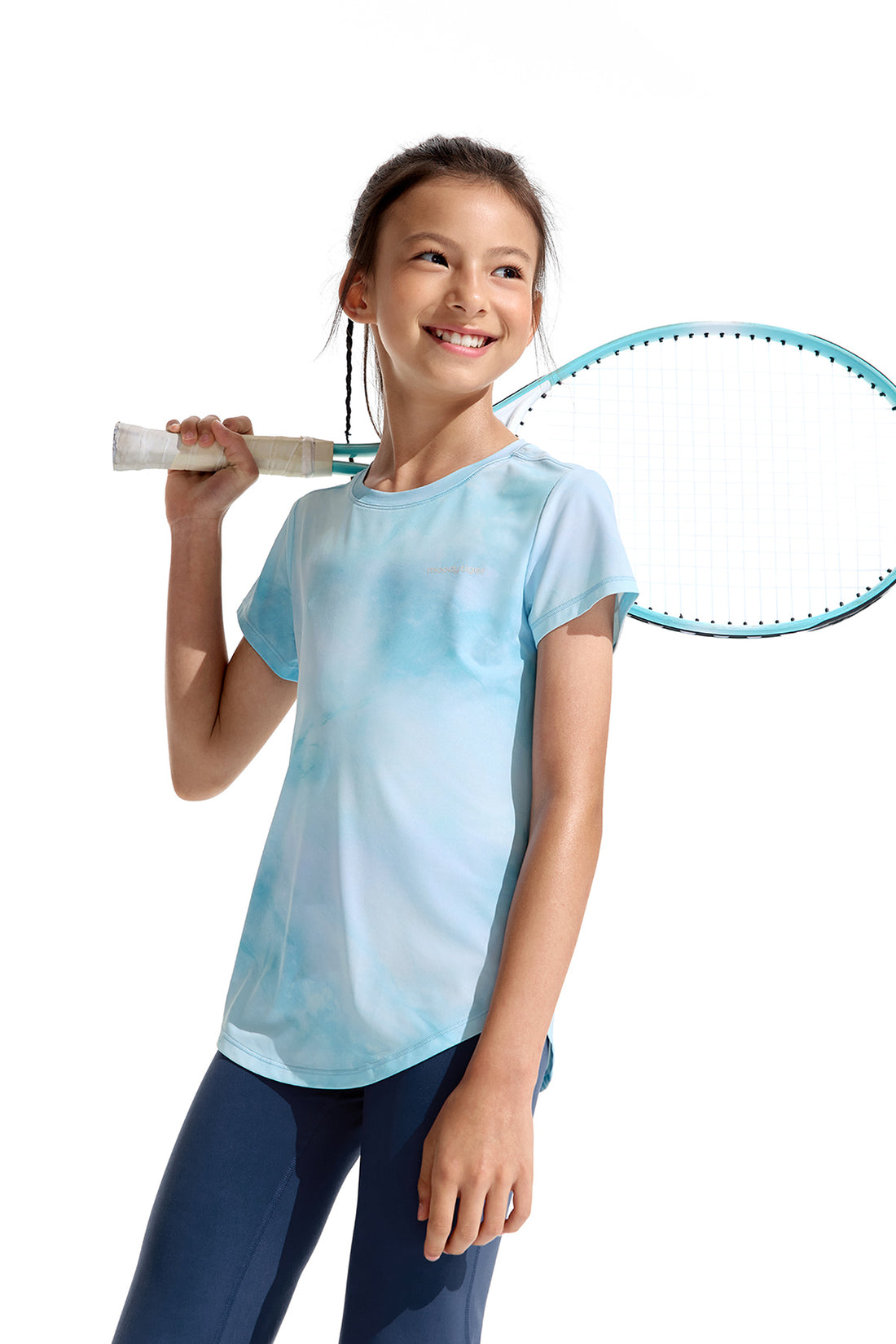 Printed Short Sleeves **Variegated Blue**