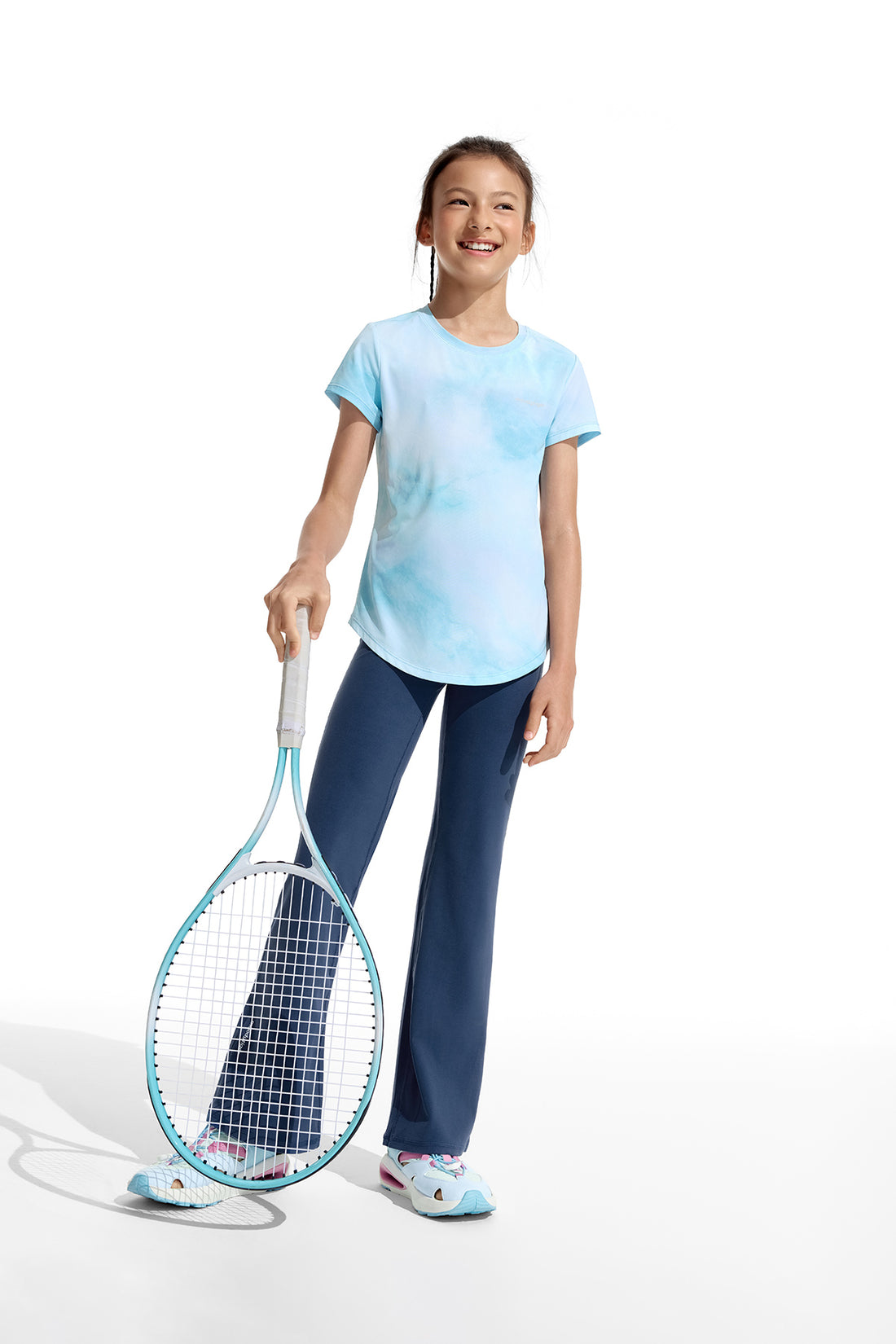 Printed Short Sleeves **Variegated Blue**