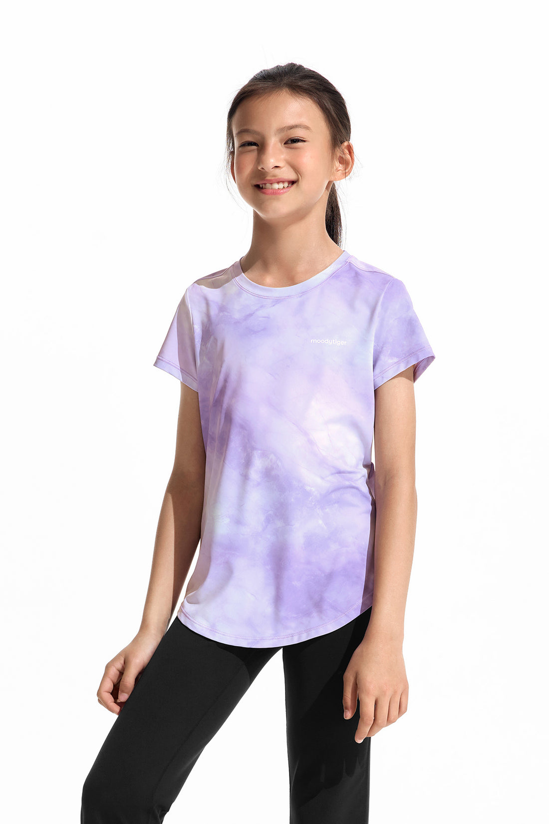Printed Short Sleeves **Variegated Purple**