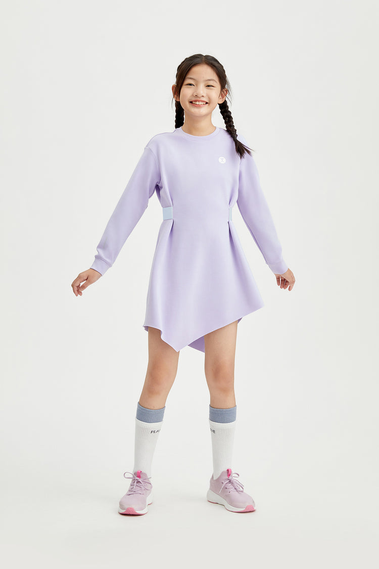 Vestido de manga larga acanalado