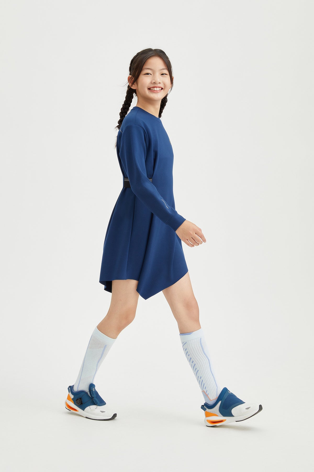 Ribbed Long-Sleeve Dress for Girls | Moodytiger, Midnight / 6 (120) Ribbed Long-Sleeve Dress for Girls | Moodytiger, Midnight / 6 (120)