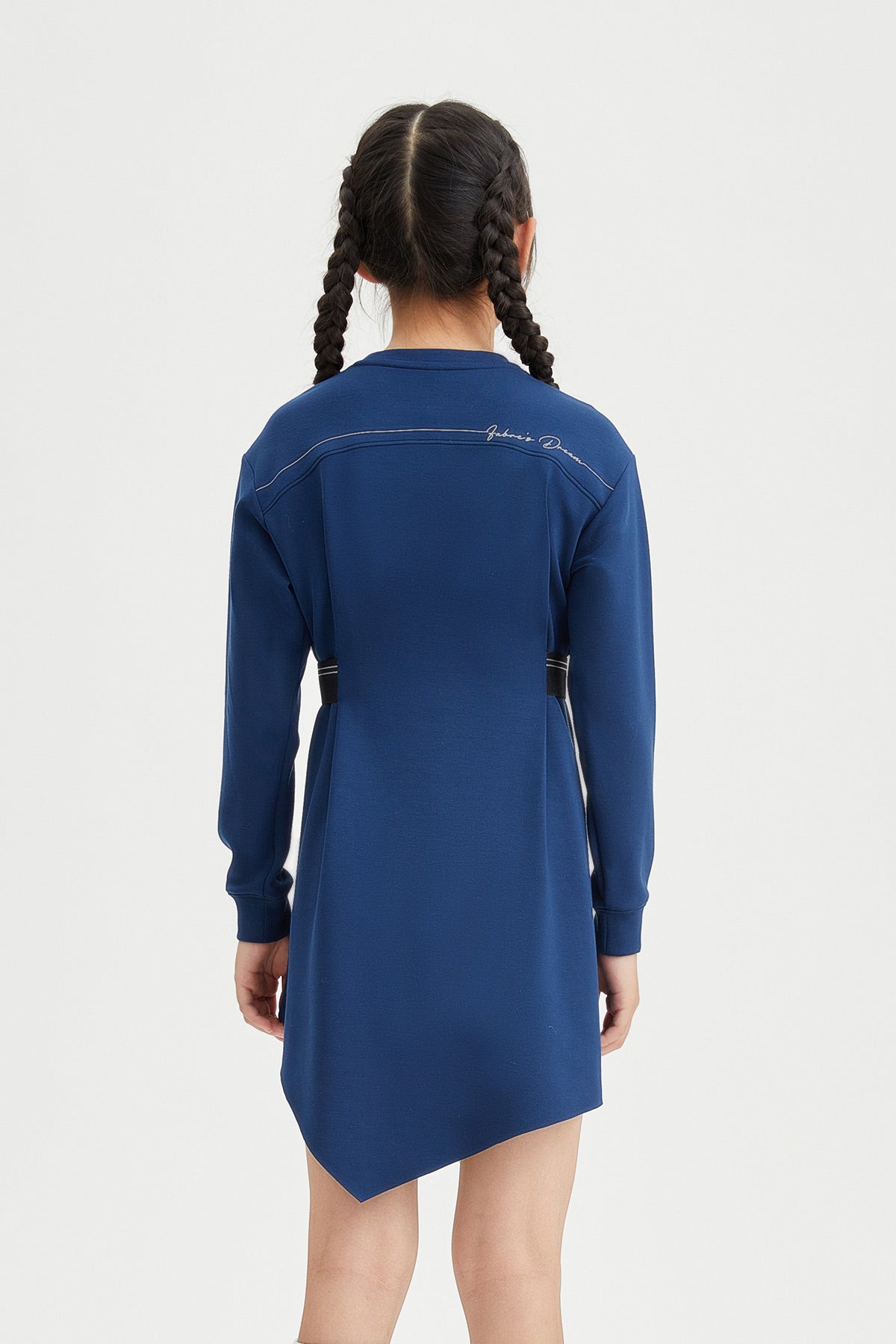 Ribbed Long-Sleeve Dress for Girls | moodytiger, Midnight / 6 (120) Ribbed Long-Sleeve Dress for Girls | moodytiger, Midnight / 6 (120)