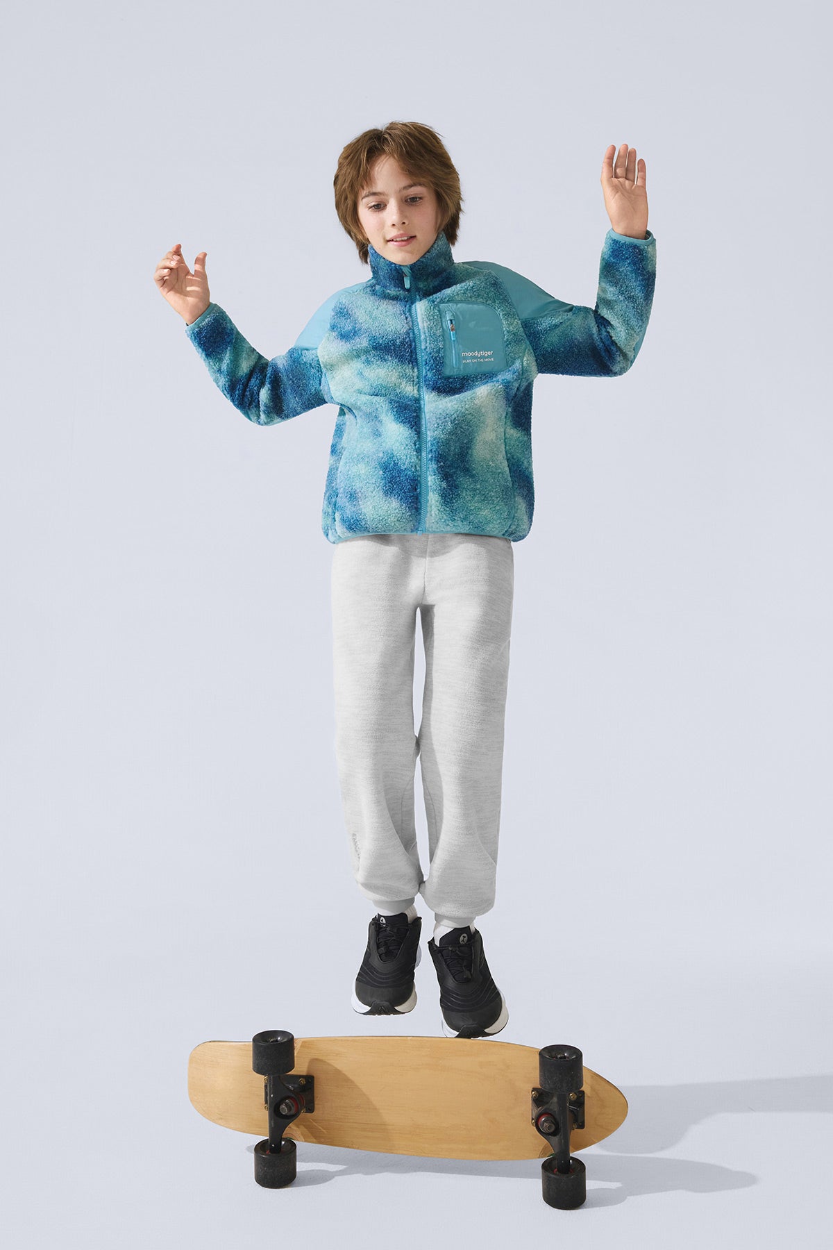 Sherpa Fleece Windproof Jacket **Chasing Light Blue**