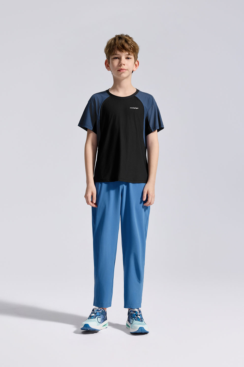 Colour Blocking Short Sleeve **Charcoal Black**