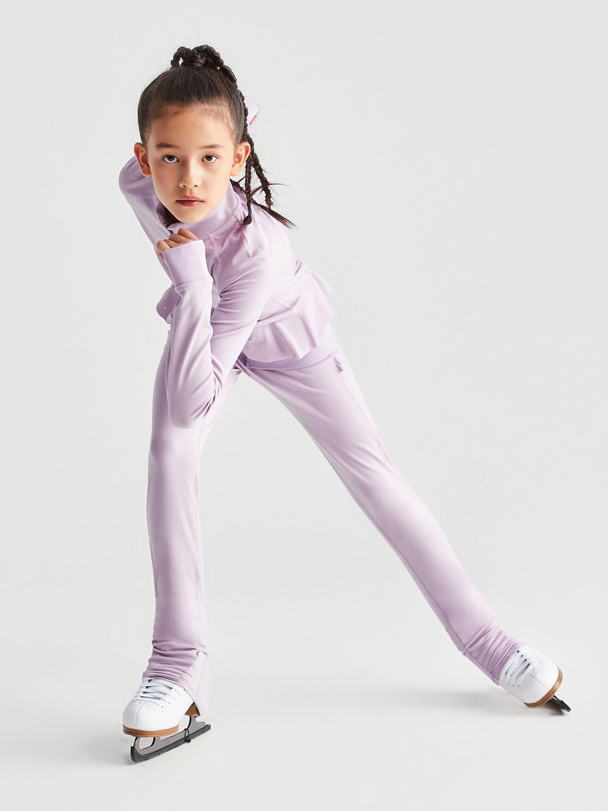 Girls Figure Skating Pants Durable Stretch Fleece Warm Practice Ice Skating  Leggings for Kids Teen Workout Training